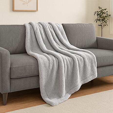 Microfiber Comfort Blanket Single Size (Size 130 x 170 cm) - Light Grey