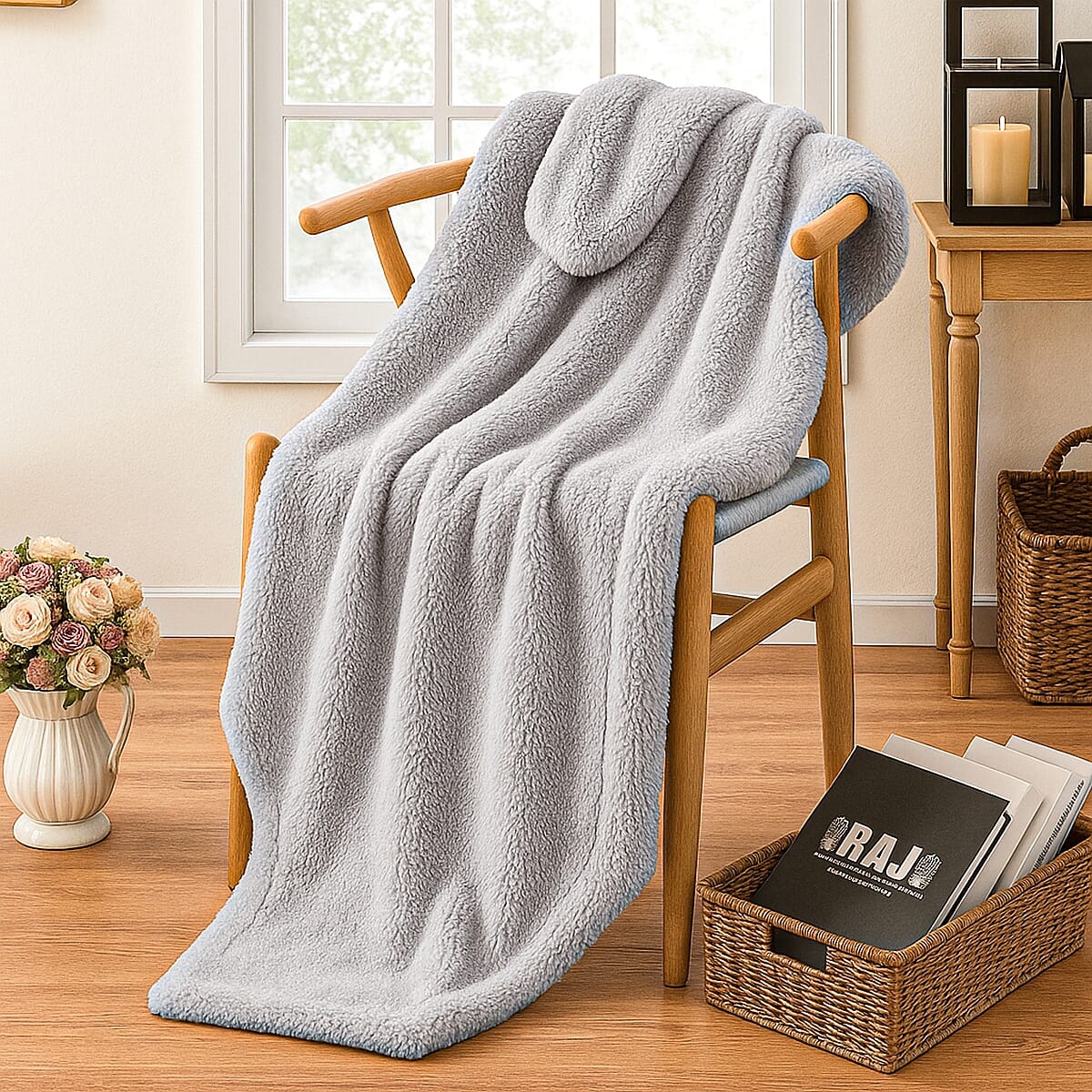 Microfiber Comfort Blanket Single Size (Size 130 x 170 cm) - Light Grey