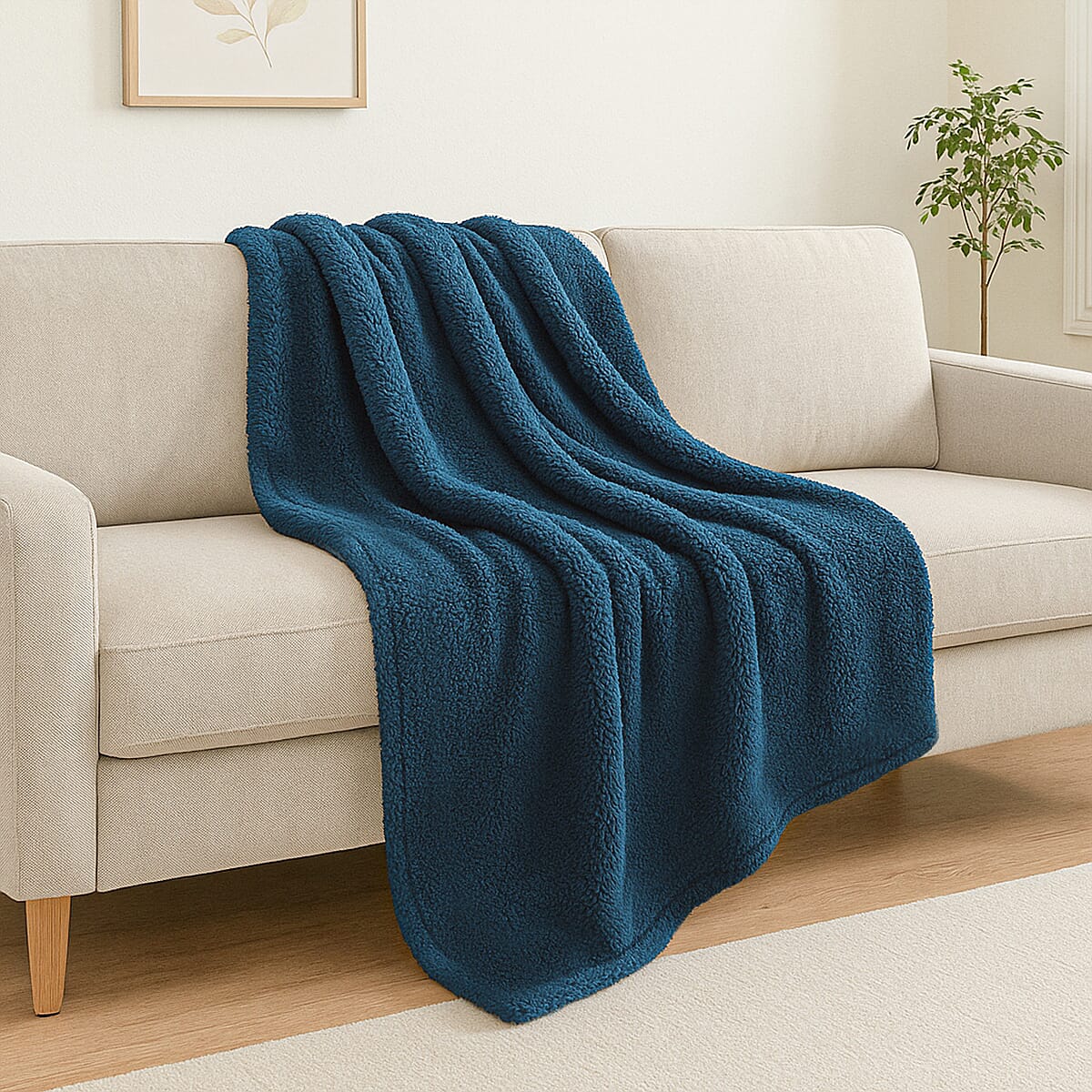 Microfiber Comfort Blanket Single Size (Size 130 x 170 cm) - Navy