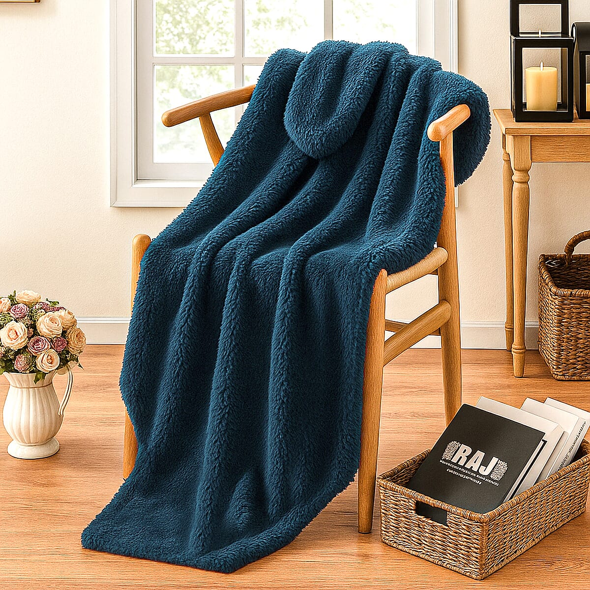 Microfiber Comfort Blanket Single Size (Size 130 x 170 cm) - Navy