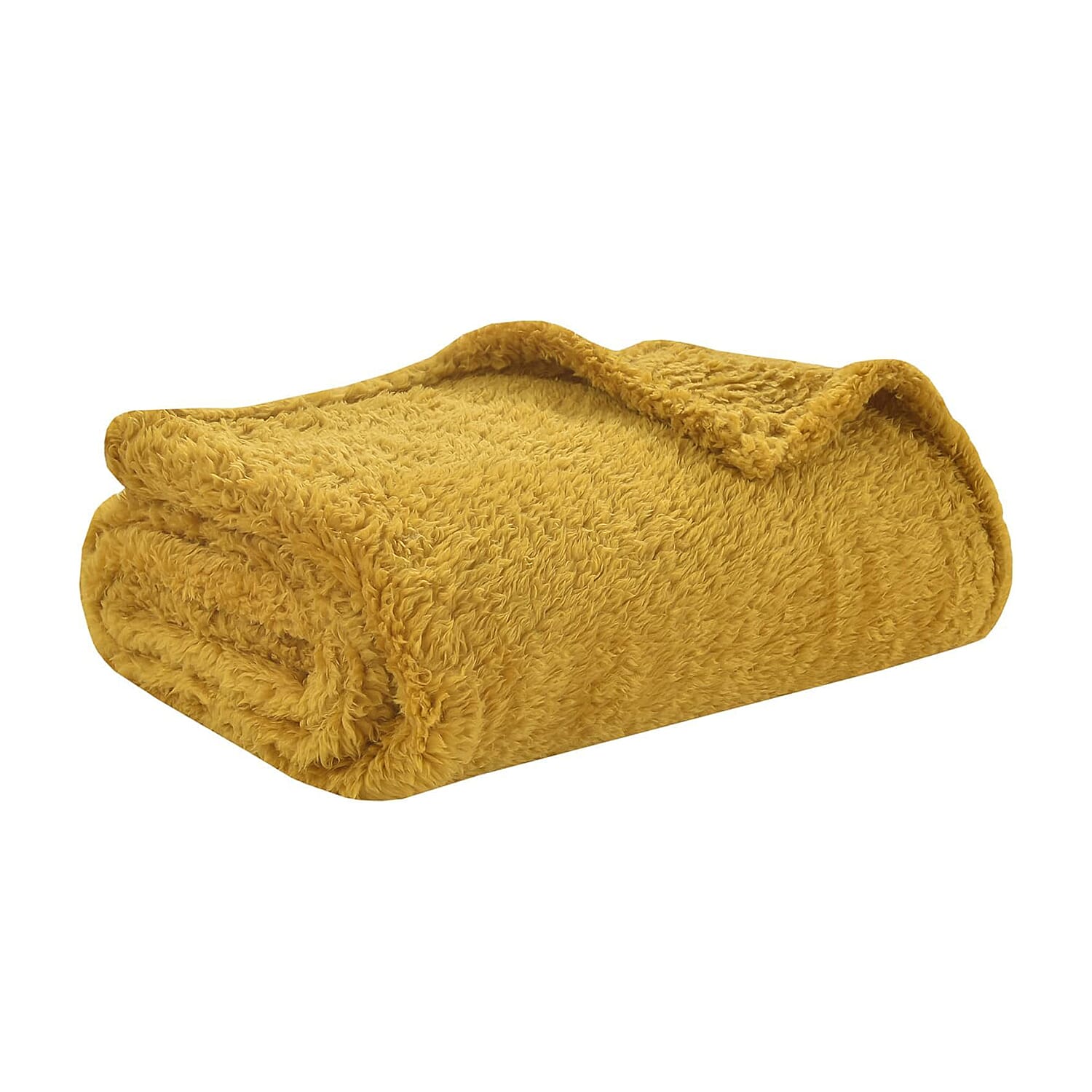 Microfiber Throw Blanket King Size (Size 200x200 cm) - Mustard
