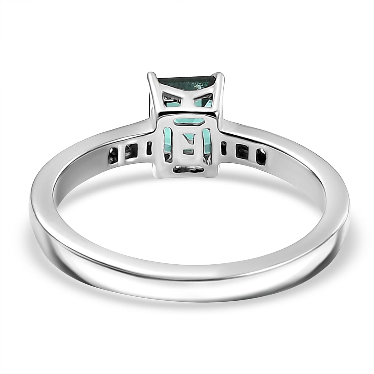 RHAPSODY 950 Platinum AAAA Lagoon Tourmaline & White Diamond   (VS-EF) Ring 1.33 Ct.
