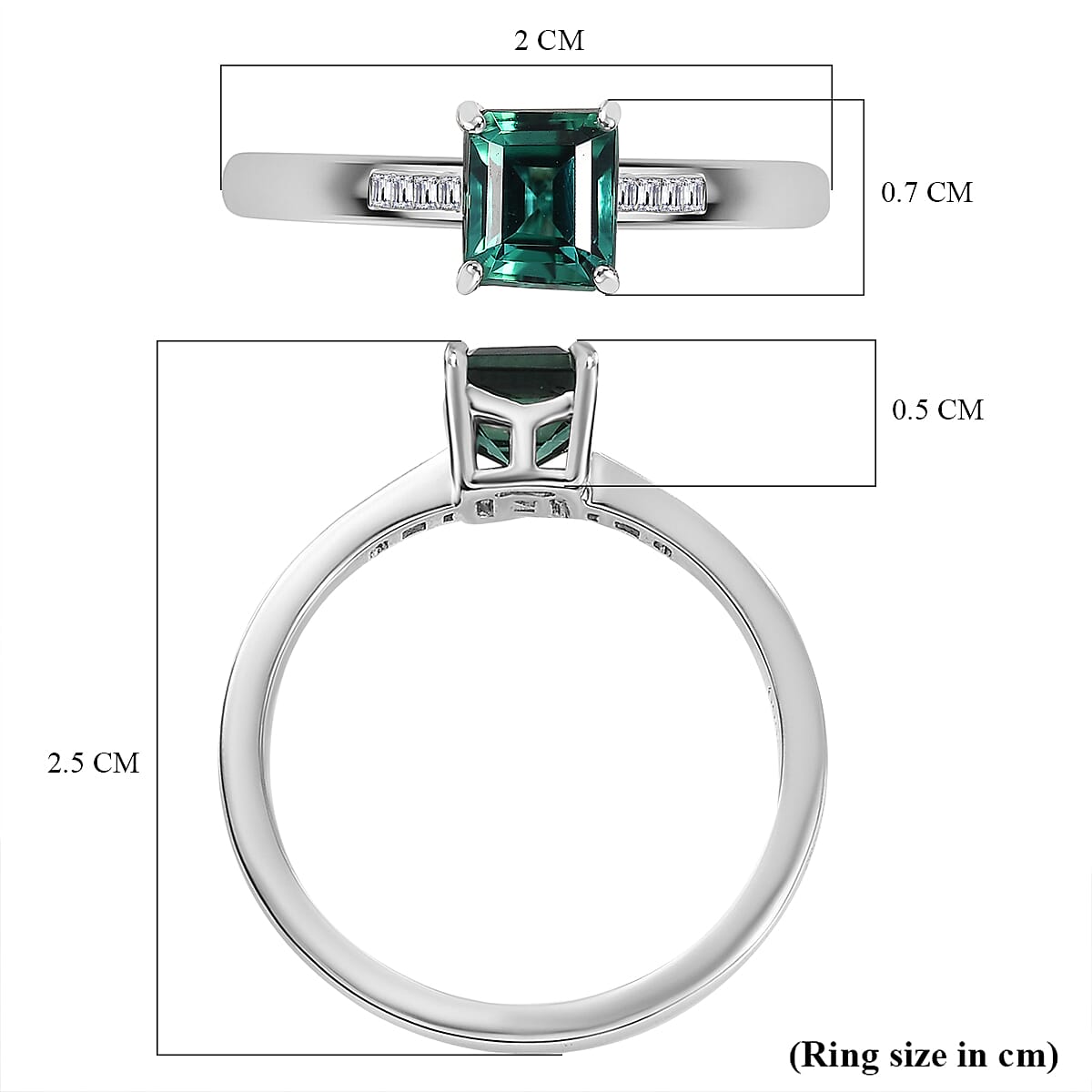 RHAPSODY 950 Platinum AAAA Lagoon Tourmaline & White Diamond   (VS-EF) Ring 1.33 Ct.