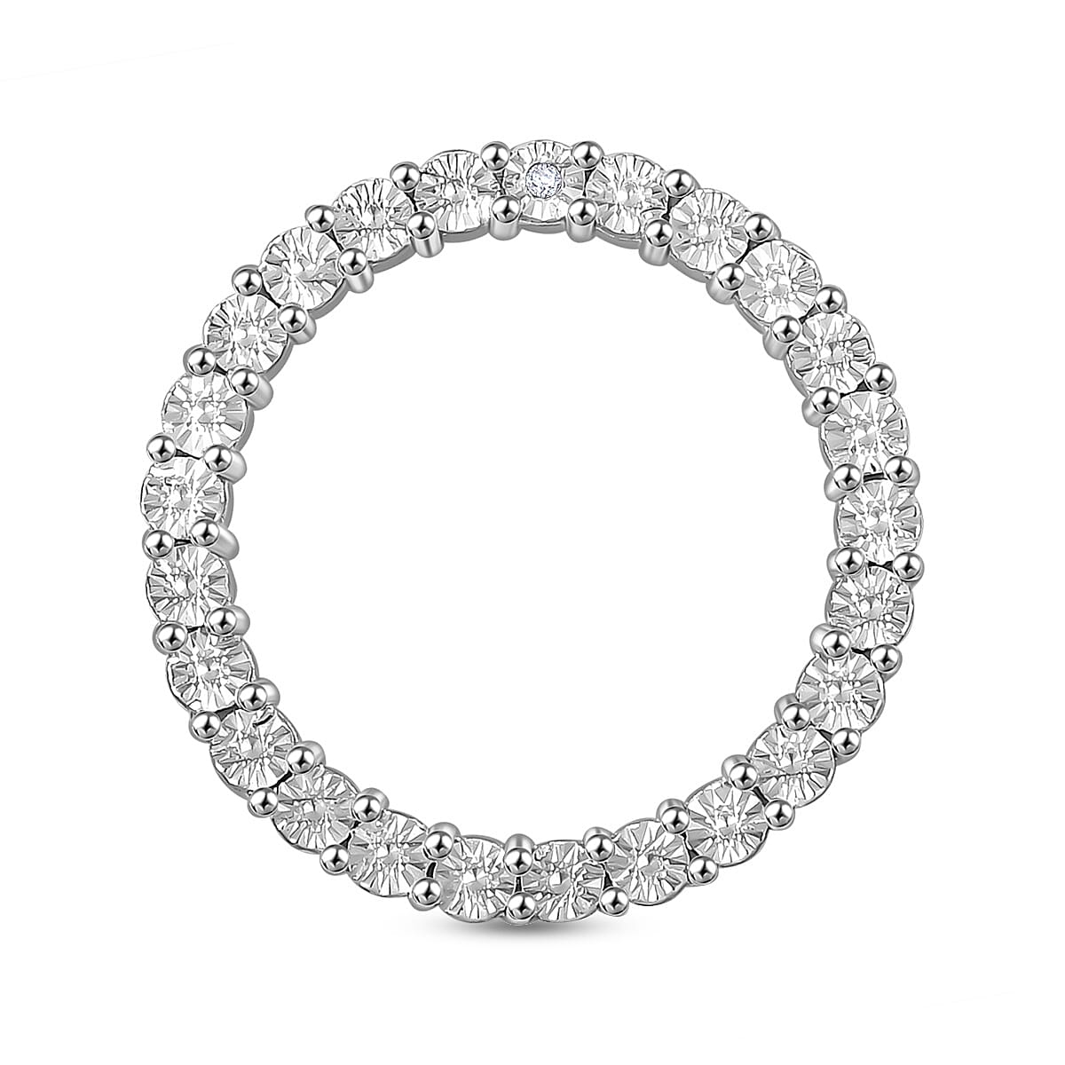 Natural White Diamond Circle of Life Pendant