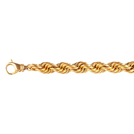Hatton Garden Closeout - 9K Gold Diamond Cut Broad Rope Bracelet (Size - 7.5) with Lobster Clasp, Gold Wt. 18.01 Gms.