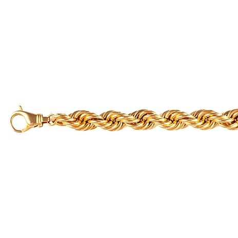 Hatton Garden Closeout - 9K Gold Diamond Cut Broad Rope Bracelet (Size - 7.5) with Lobster Clasp, Gold Wt. 18.01 Gms.