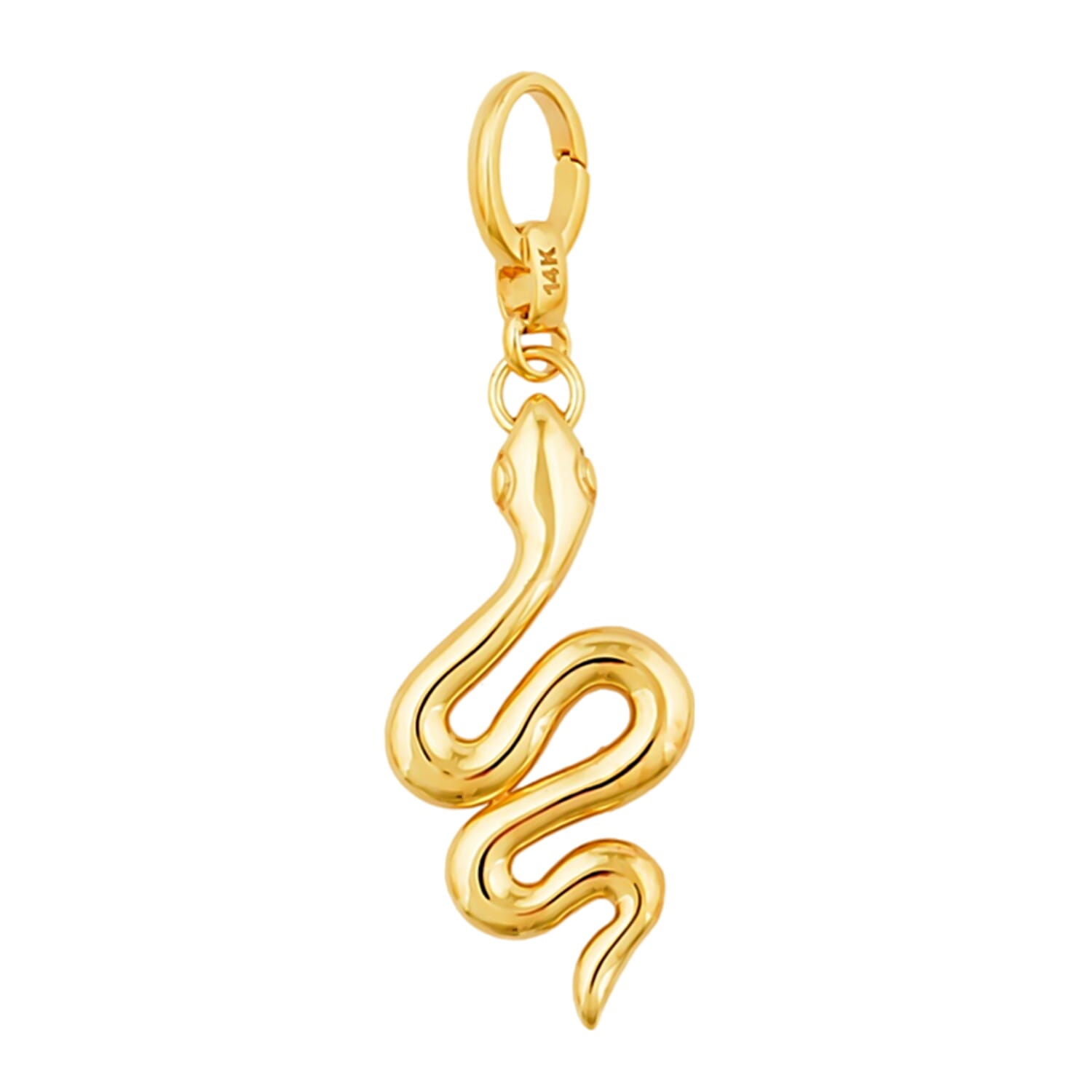 Year of the Snake - Designer Inspired - 9K Yellow Gold Serpent Pendant with Openable Clasp