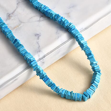 Tucson Finds - NATURAL Arizona Turquoise Necklace (Size - 18-2 Ext) in 18K Vermeil Yellow Gold Plated Sterling Silver 135.0 Ct.