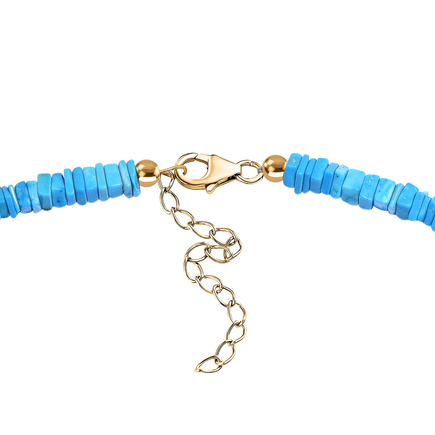 Tucson Finds - Arizona Turquoise Necklace (Size - 18-2 Ext) in 18K Vermeil Yellow Gold Plated Sterling Silver 135.0 Ct. Tucson Finds - Arizona Turquoise Necklace (Size - 18-2 Ext) in 18K Vermeil Yellow Gold Plated Sterling Silver 135.0 Ct.