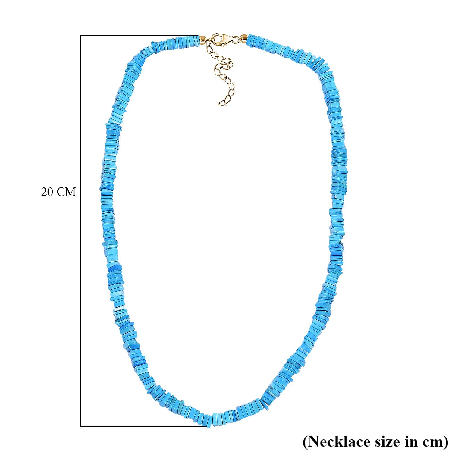 Tucson Finds - Arizona Turquoise Necklace (Size - 18-2 Ext) in 18K Vermeil Yellow Gold Plated Sterling Silver 135.0 Ct. Tucson Finds - Arizona Turquoise Necklace (Size - 18-2 Ext) in 18K Vermeil Yellow Gold Plated Sterling Silver 135.0 Ct.