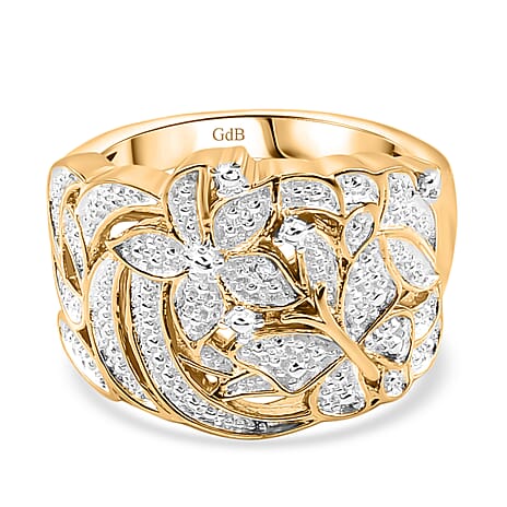 Closeout Deal - Natural White Diamond Floral Ring