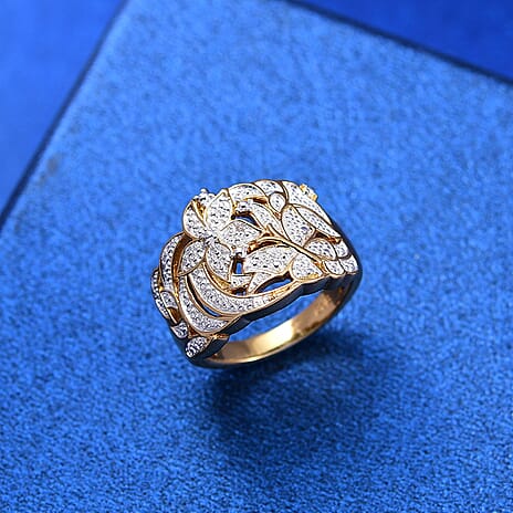 Closeout Deal - Natural White Diamond Floral Ring