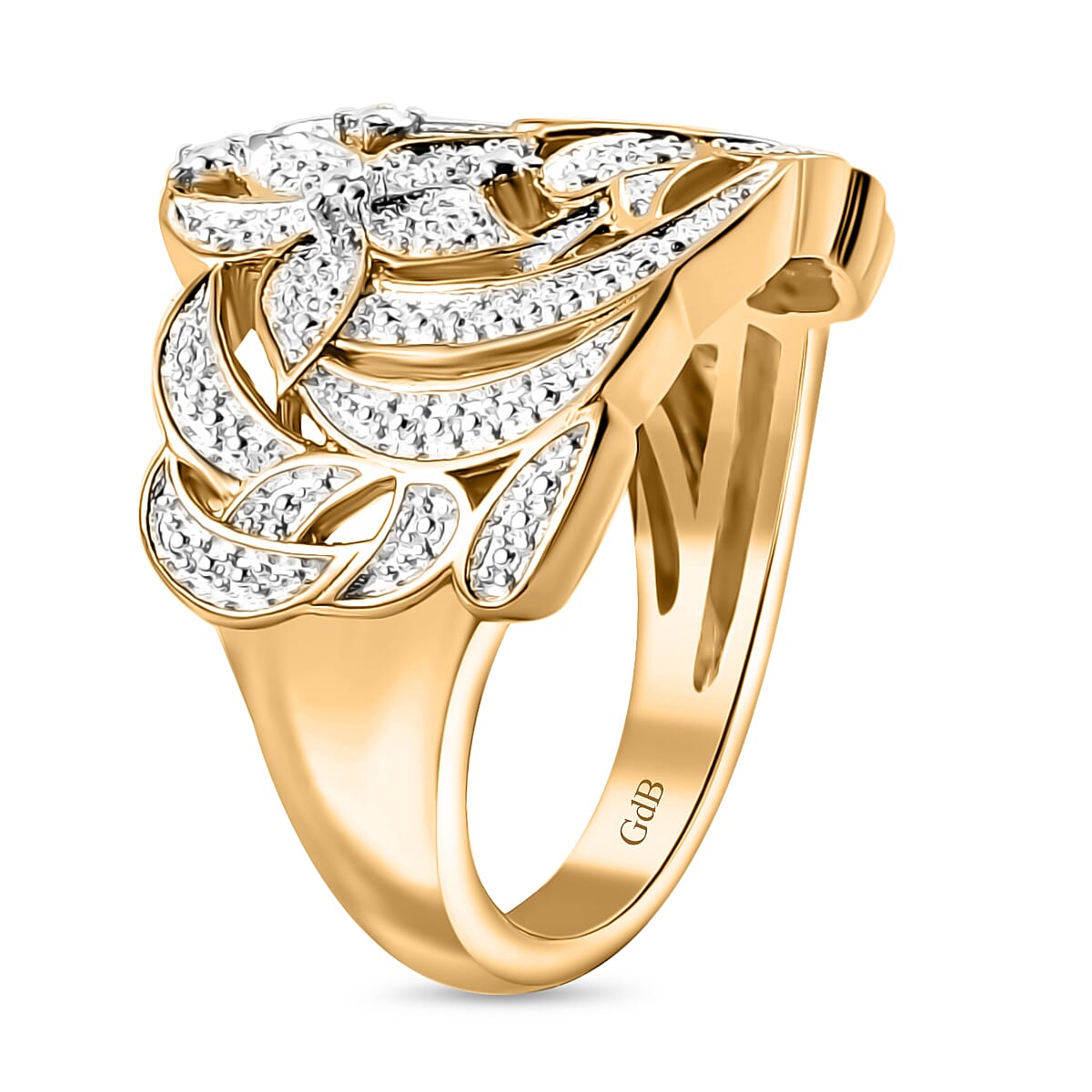 Closeout Deal - Natural White Diamond Floral Ring