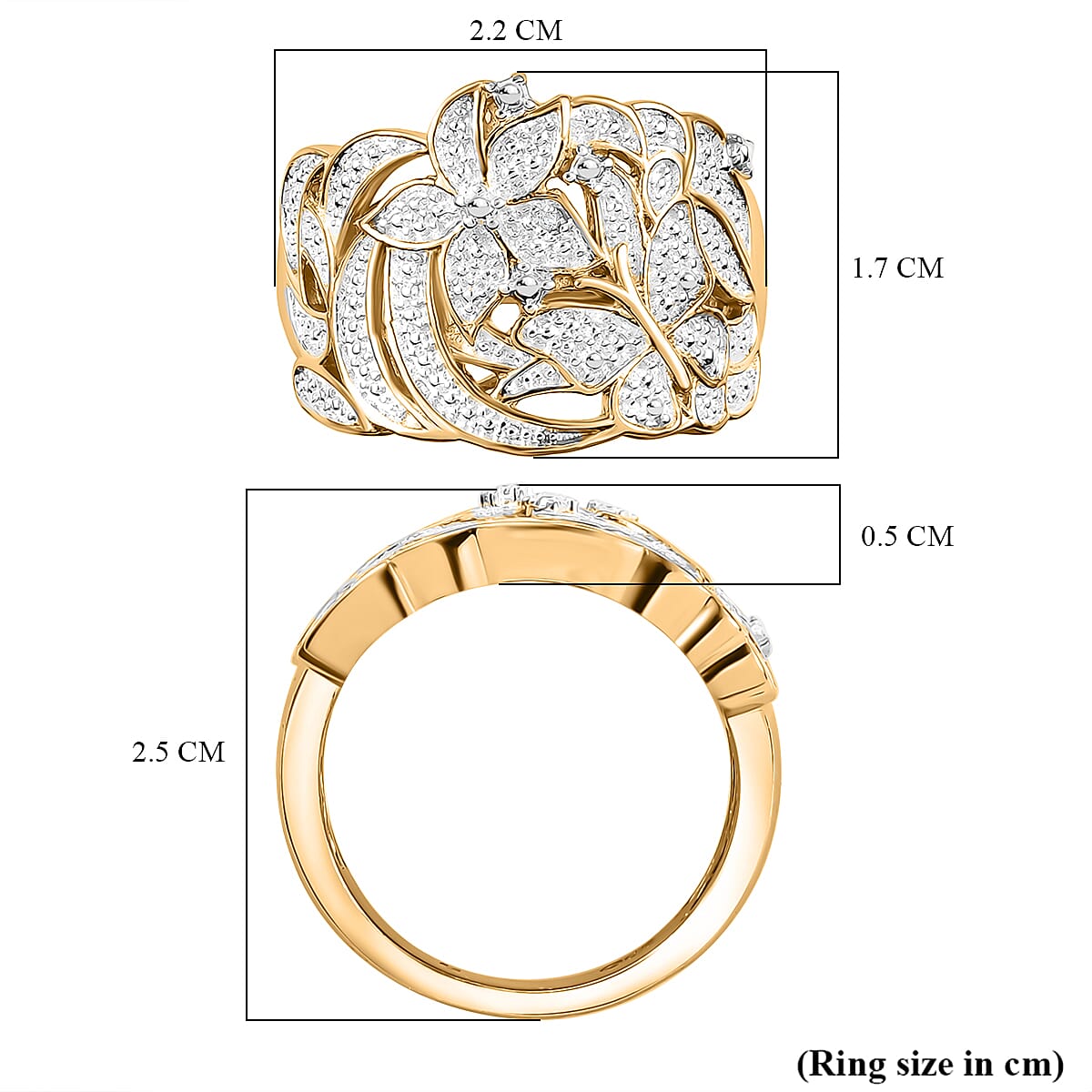 Closeout Deal - Natural White Diamond Floral Ring