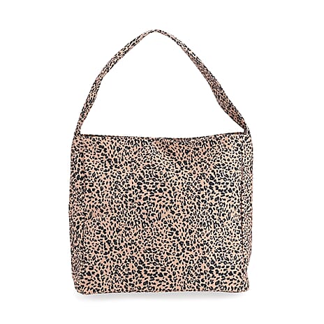 Leopard Print Tote Bag - Brown