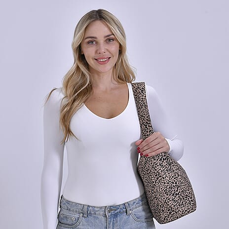Leopard Print Tote Bag - Brown