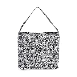Leopard Printed Tote Bag - White