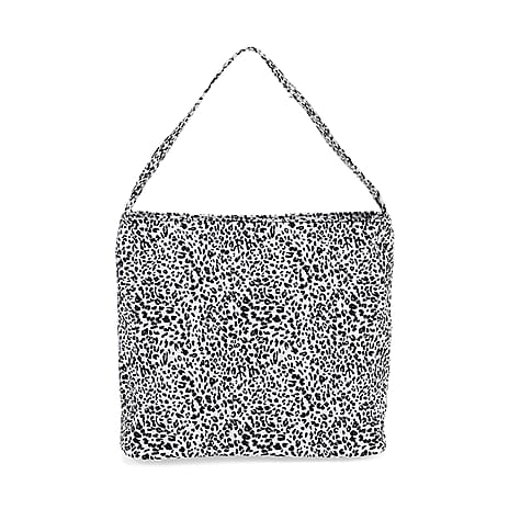 Leopard Printed Tote Bag - White