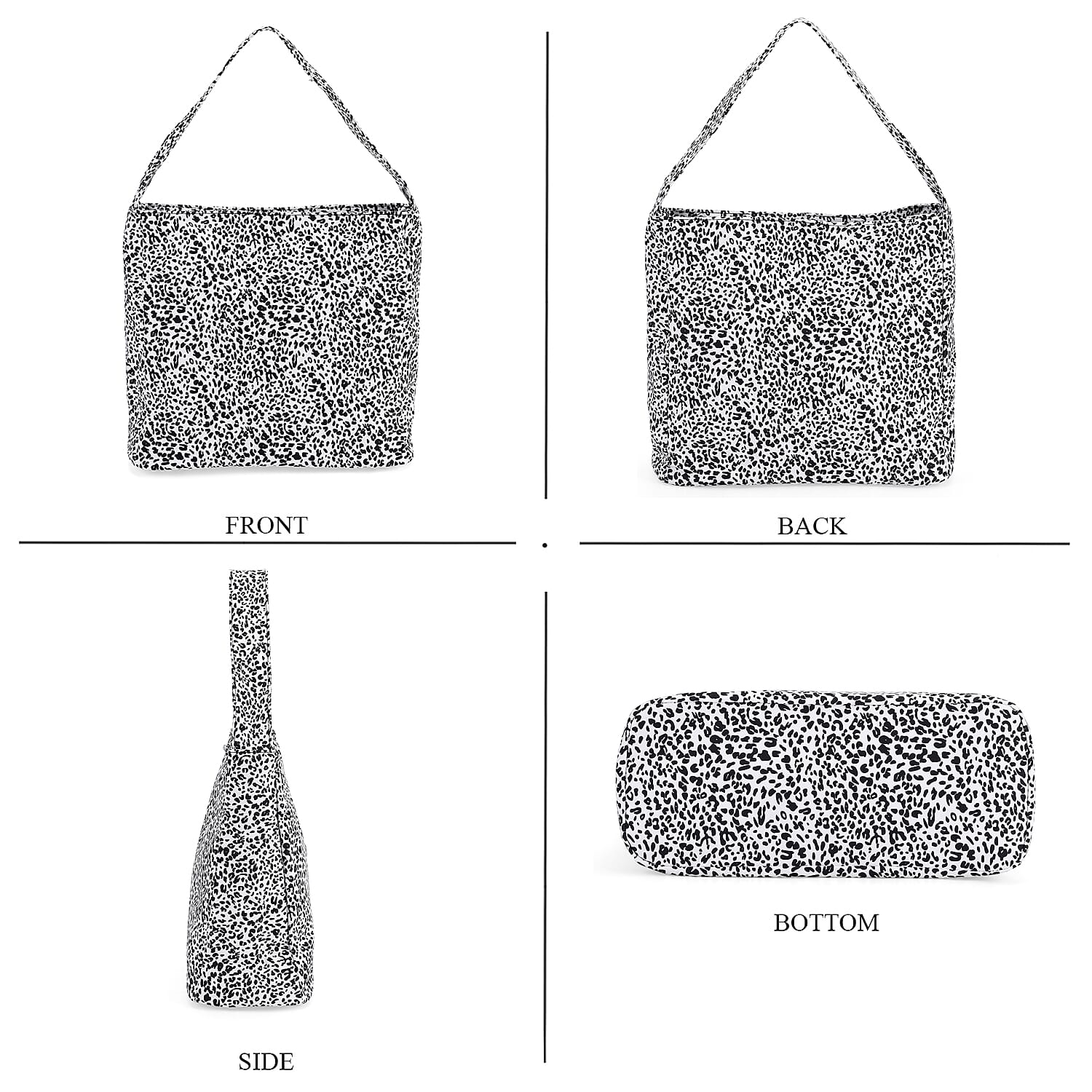 Leopard Printed Tote Bag - White