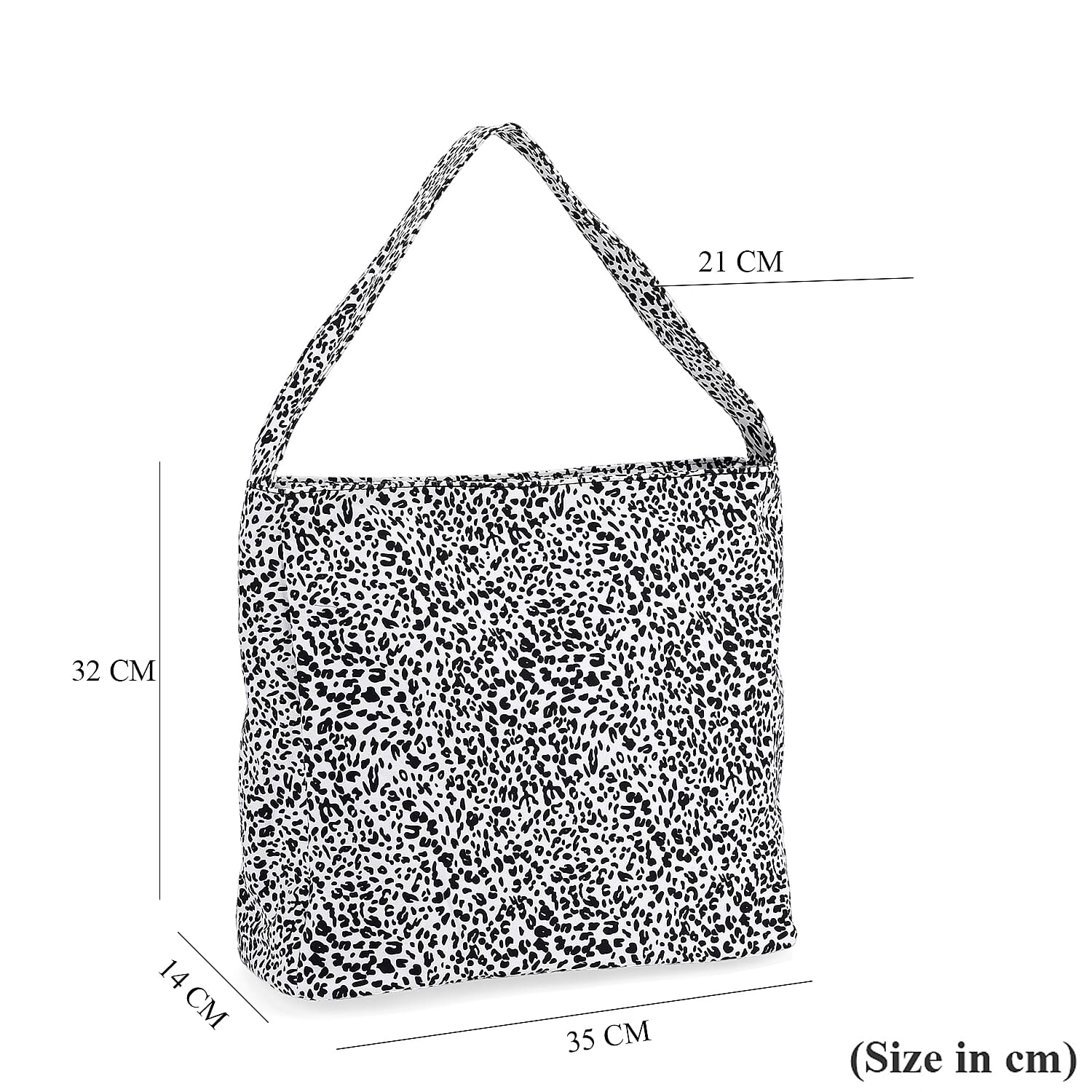 Leopard Printed Tote Bag - White