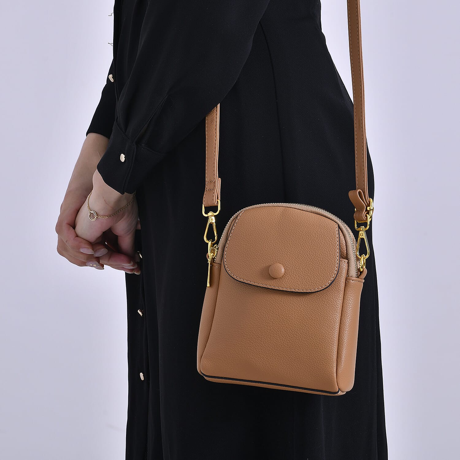 DEAL OF THE DAY - Versatile Small Western Crossbody Bag with Detachable Shoulder Strap - Tan