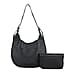 Hobo Crossbody with Detachable Small Cosmetic Bag - Black