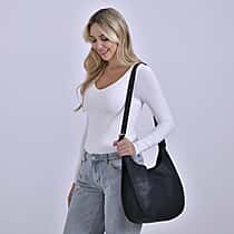 Hobo Crossbody with Detachable Small Cosmetic Bag - Black