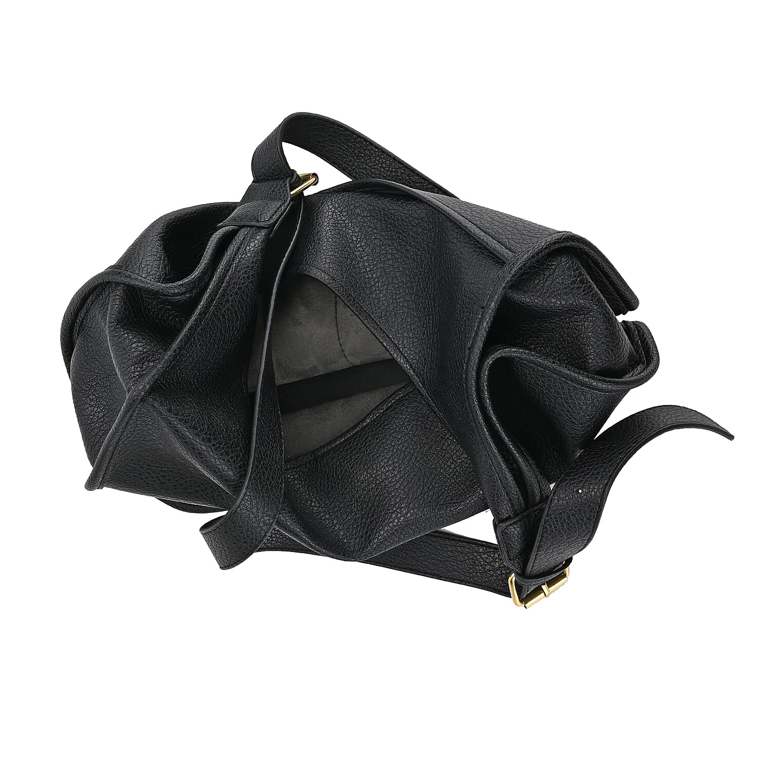 Hobo Crossbody with Detachable Small Cosmetic Bag - Black