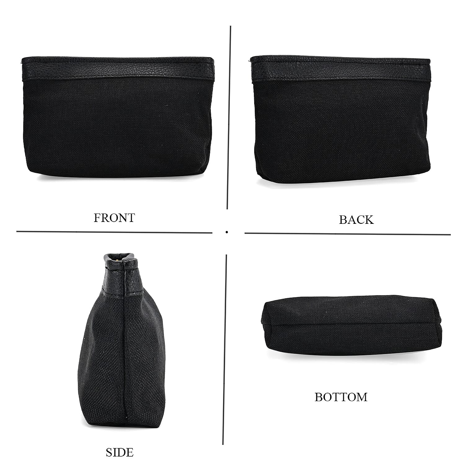 Hobo Crossbody with Detachable Small Cosmetic Bag - Black