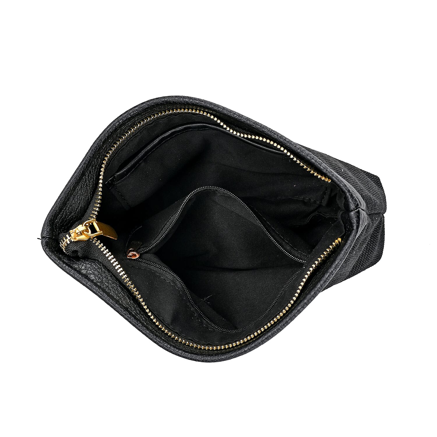 Hobo Crossbody with Detachable Small Cosmetic Bag - Black