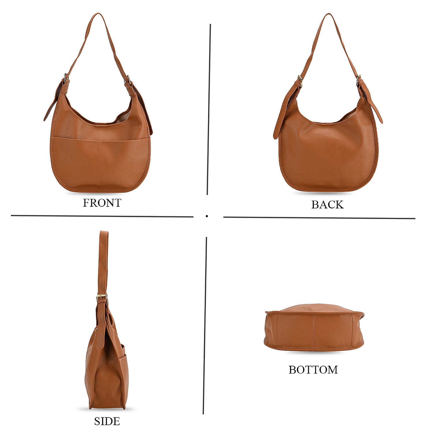 Hobo Crossbody with Detachable Small Cosmetic Bag - Tan