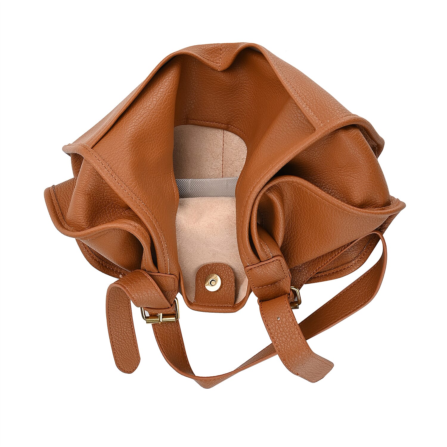 Hobo Crossbody with Detachable Small Cosmetic Bag - Tan