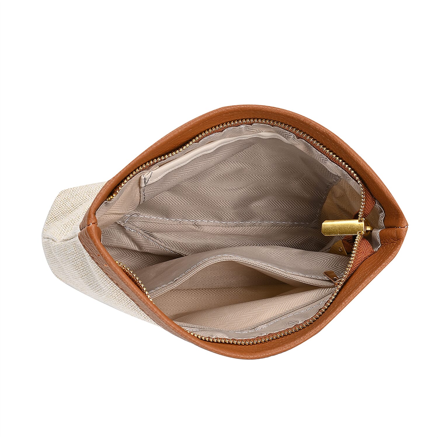 Hobo Crossbody with Detachable Small Cosmetic Bag - Tan