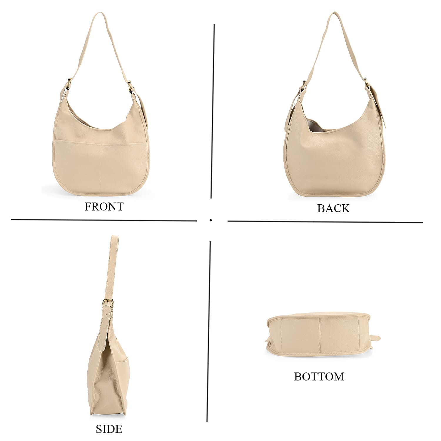 Hobo Crossbody with Detachable Small Cosmetic Bag - White