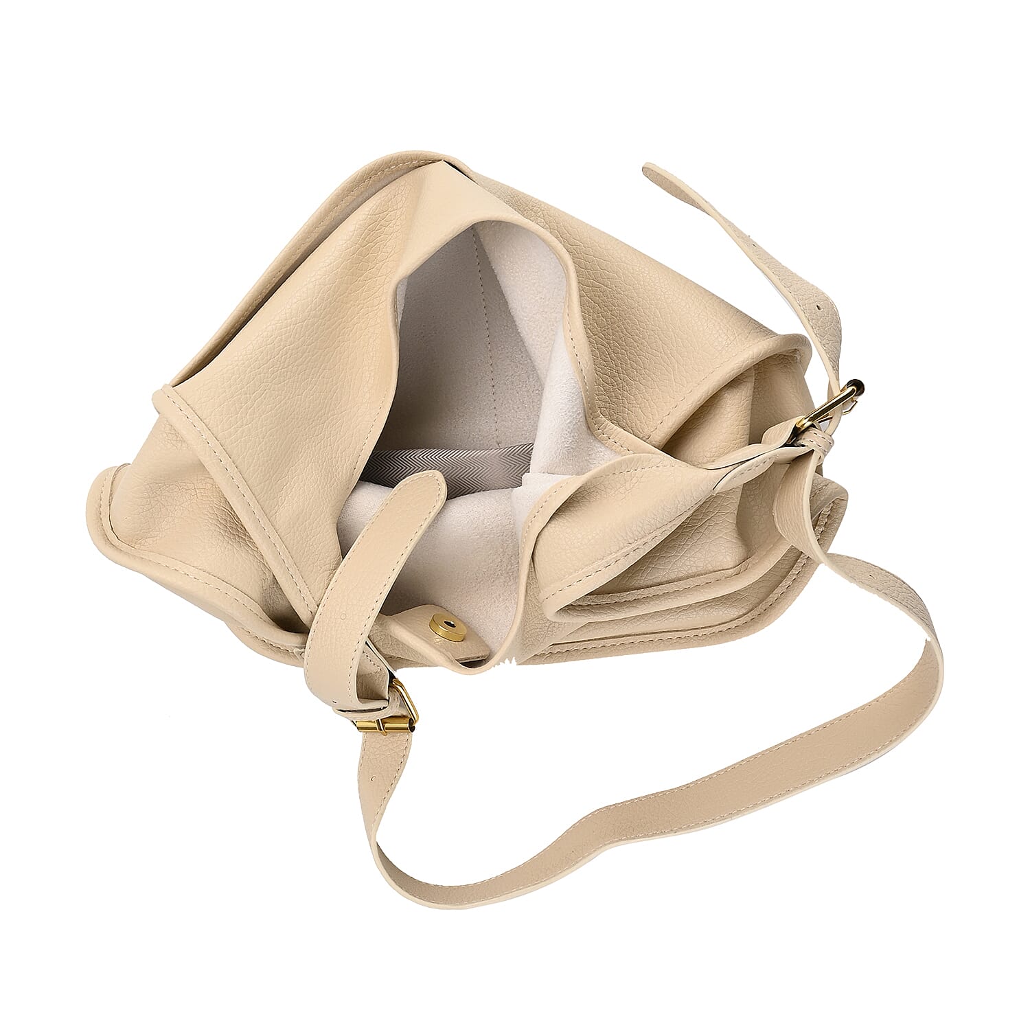 Hobo Crossbody with Detachable Small Cosmetic Bag - White