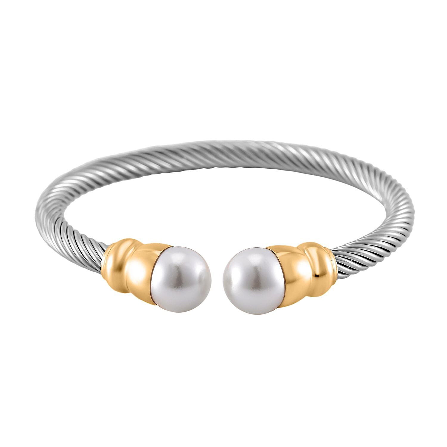 Designer Inspired Simulated Pearl Bangle