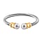New Arrival -Simulated Pearl Bangle (Size - 7.5) In Yellow tone