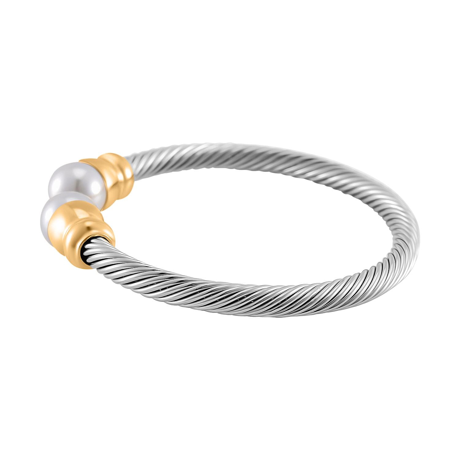 Designer Inspired Simulated Pearl Bangle