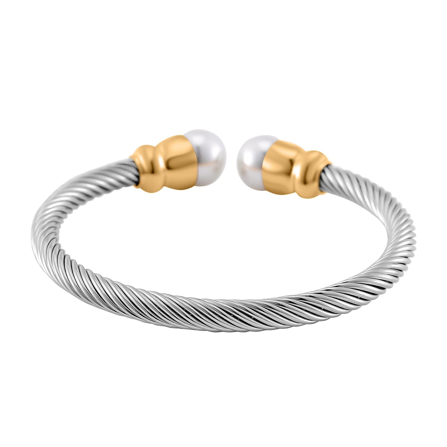 Designer Inspired Simulated Pearl Bangle