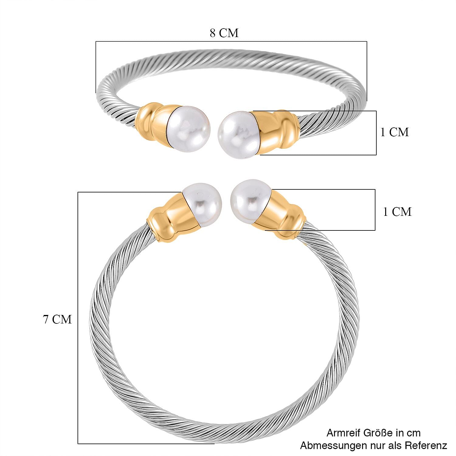 Designer Inspired Simulated Pearl Bangle