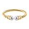 New Arrival -Simulated Pearl Bangle (Size - 7.5) In Yellow tone