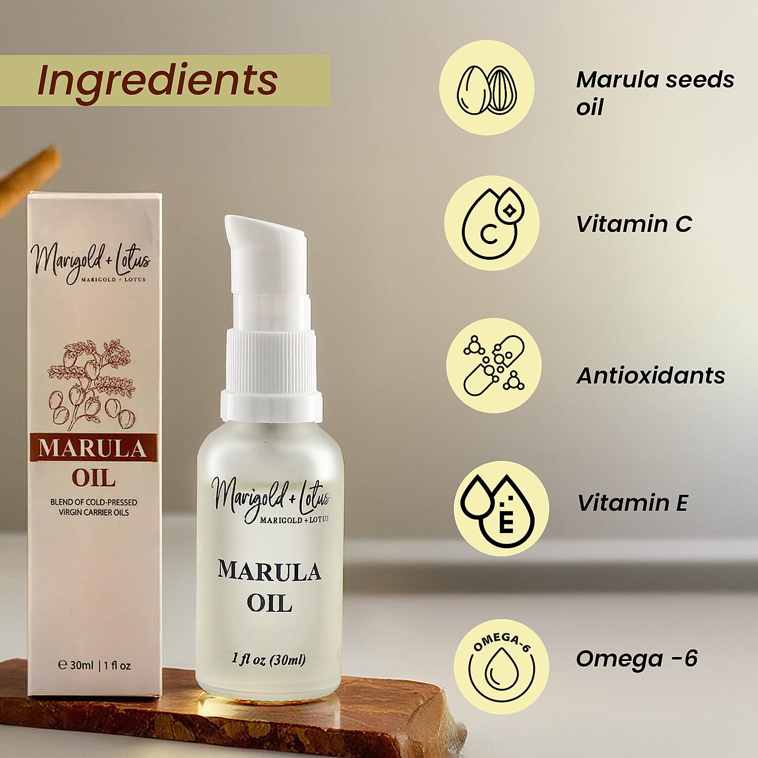 Marigold & Lotus Marula Oil - 30ml