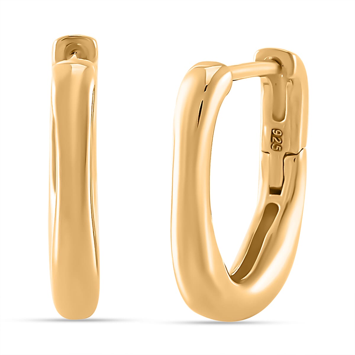 LUCY Q - Drop Link Collection Hoop Earring in 18K Vermeil Yellow Gold Plated Sterling Silver