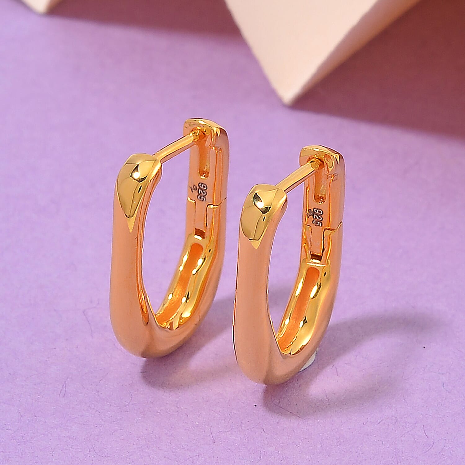 LUCY Q - Drop Link Collection Hoop Earring in 18K Vermeil Yellow Gold Plated Sterling Silver