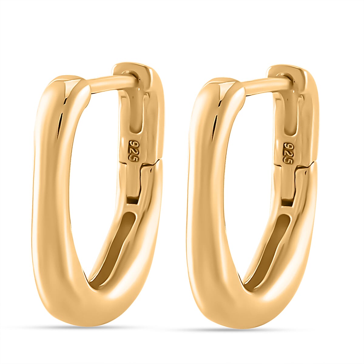 LUCY Q - Drop Link Collection Hoop Earring in 18K Vermeil Yellow Gold Plated Sterling Silver