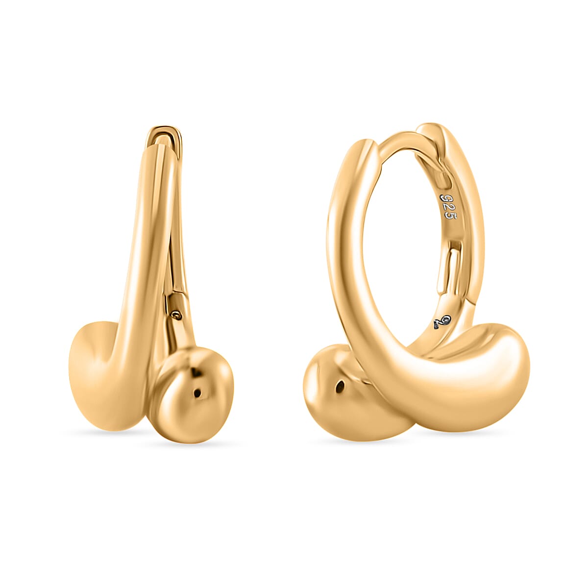 LUCY Q - Drop Link Collection Hoop Earring in 18K Vermeil Yellow Gold Plated Sterling Silver, Silver Wt. 6.10 Gms.