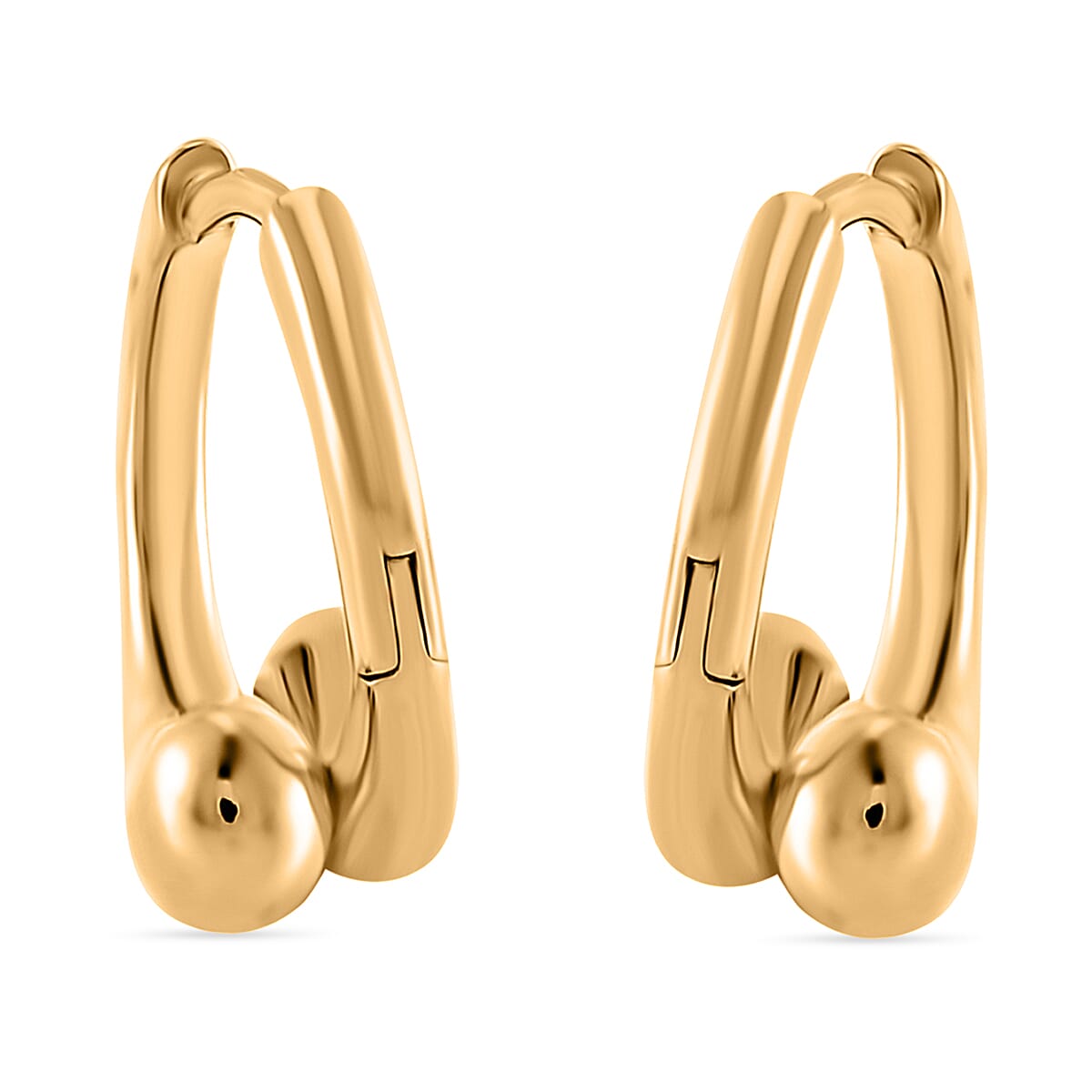 LUCY Q - Drop Link Collection Hoop Earring in 18K Vermeil Yellow Gold Plated Sterling Silver, Silver Wt. 6.10 Gms.