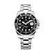 Jaques De Manoir Pro Scuba 43 Swiss Movt. 20ATM WR Black Dial Mens Watch with Silver Colour Stainless Steel Strap