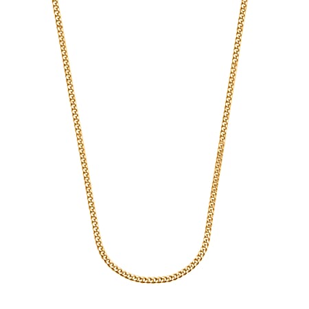 9K Yellow Gold Cut Curb Chain With Spring Ring Clasp (Size - 18) 9K Yellow Gold Cut Curb Chain With Spring Ring Clasp (Size - 18)