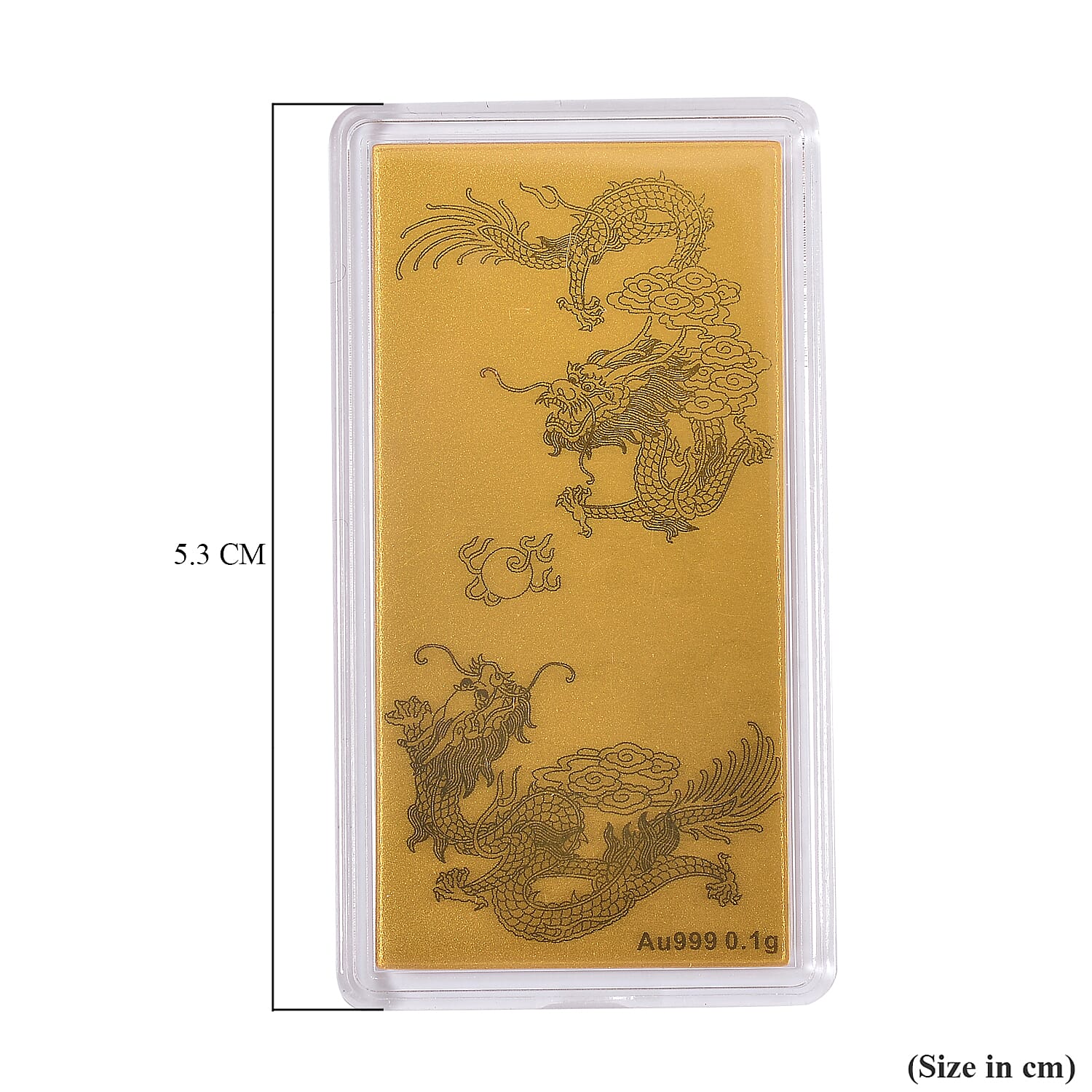 24K Yellow Gold Dragon Pattern Bar